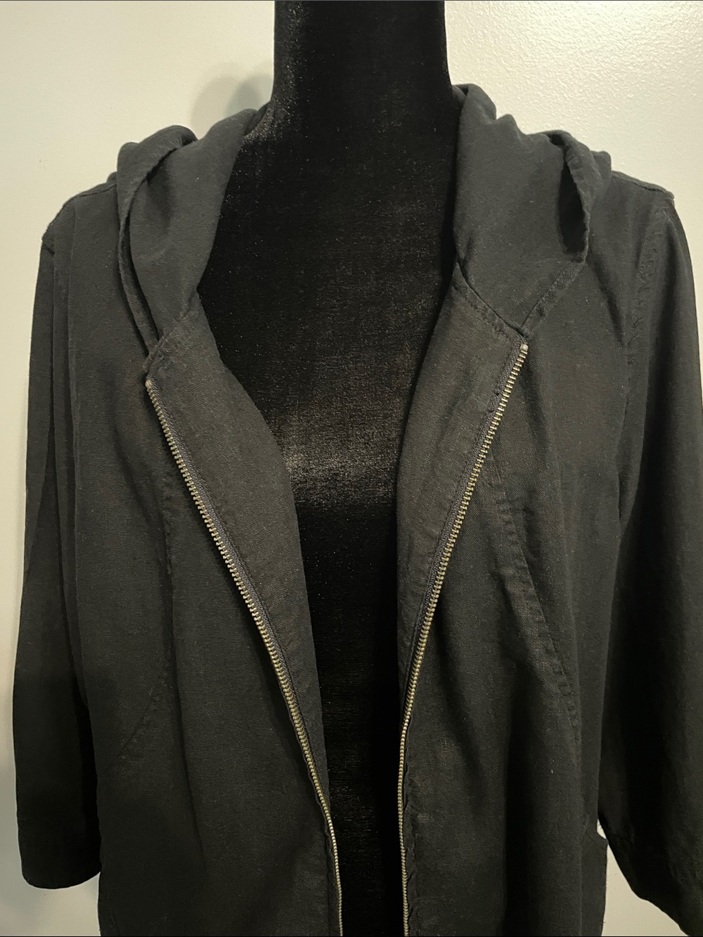 Coldwater Creek Black Hooded Zip-Front Women's Jacket - Picture 2 of 9
